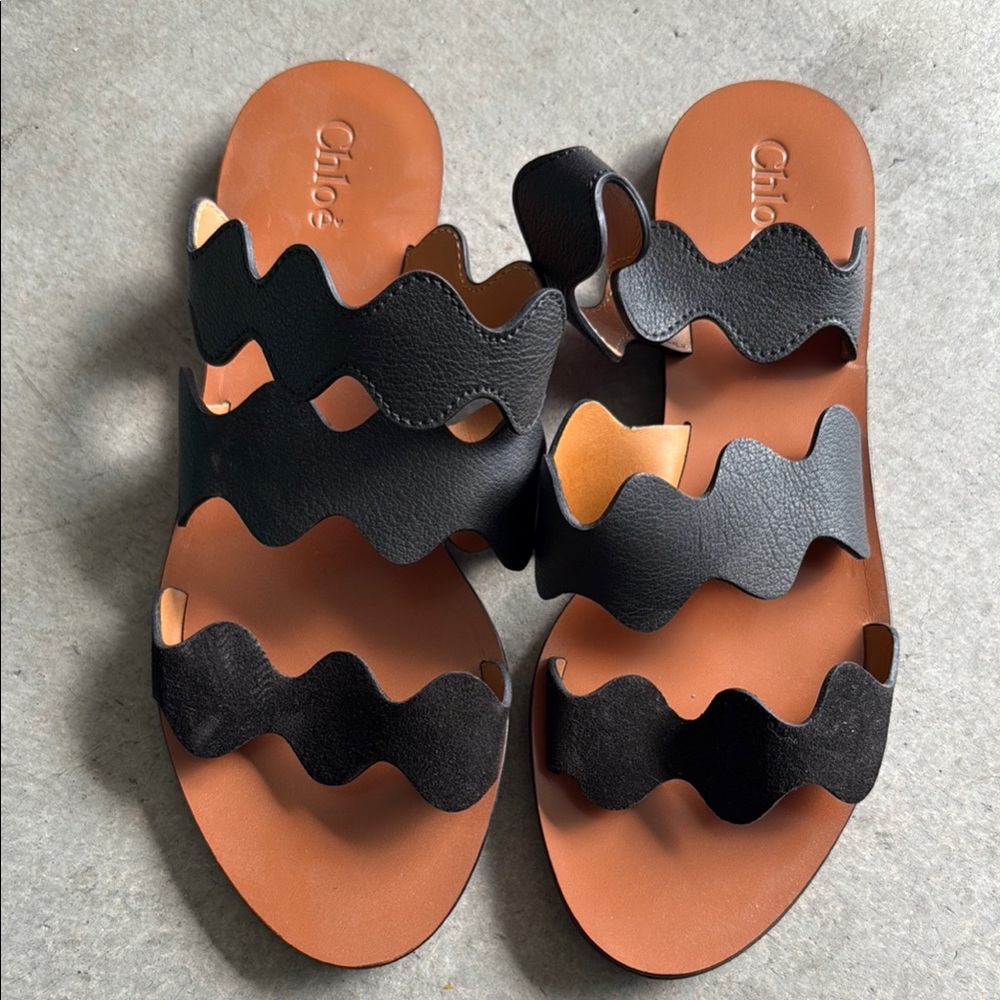 Chloe Black and Brown Sandals